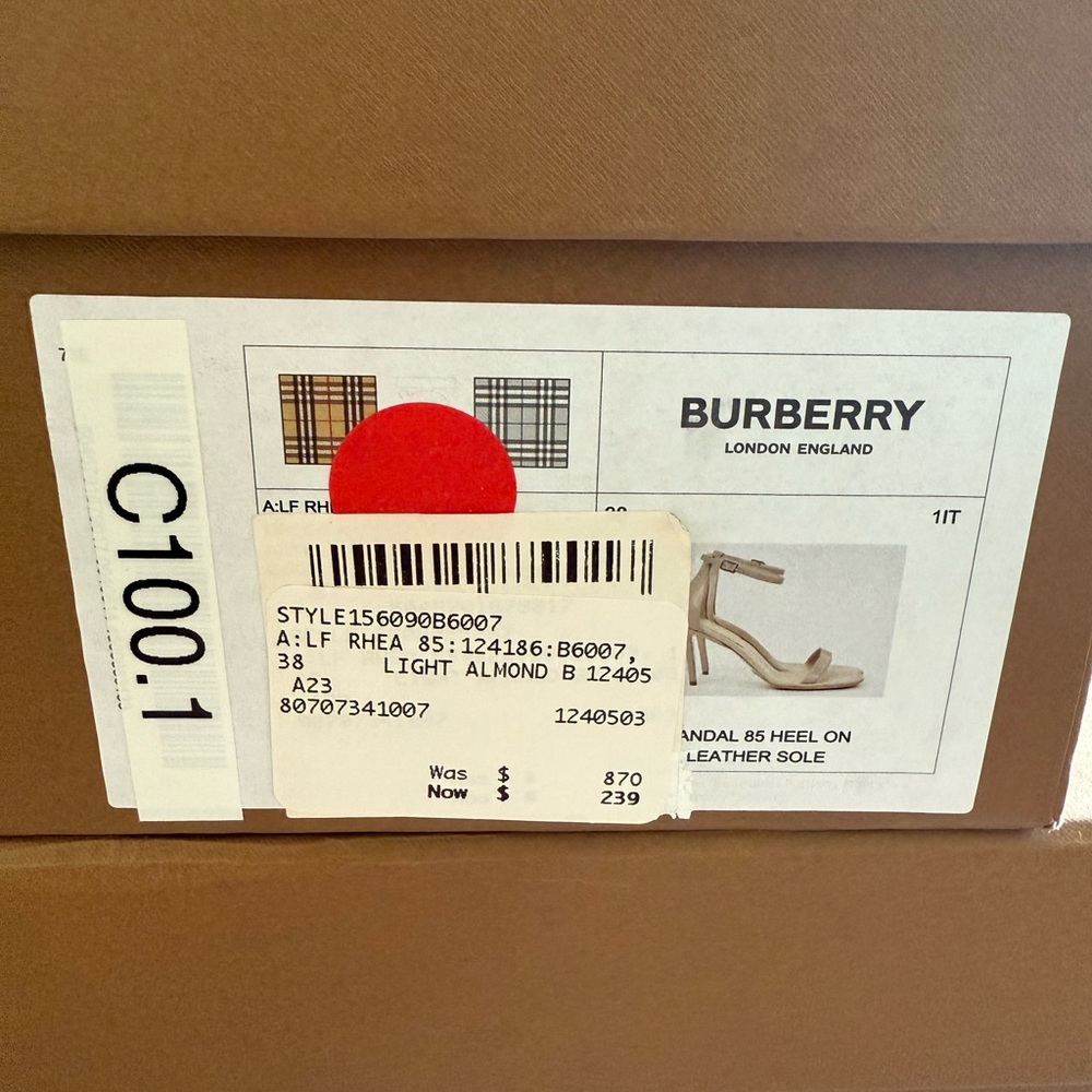 New Burberry Open-toe leather sandals 38 size, US 8 - Picture 10 of 10